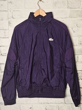 Lacoste Concepts Purple Windbreaker Jacket Full Zip Men’s Medium